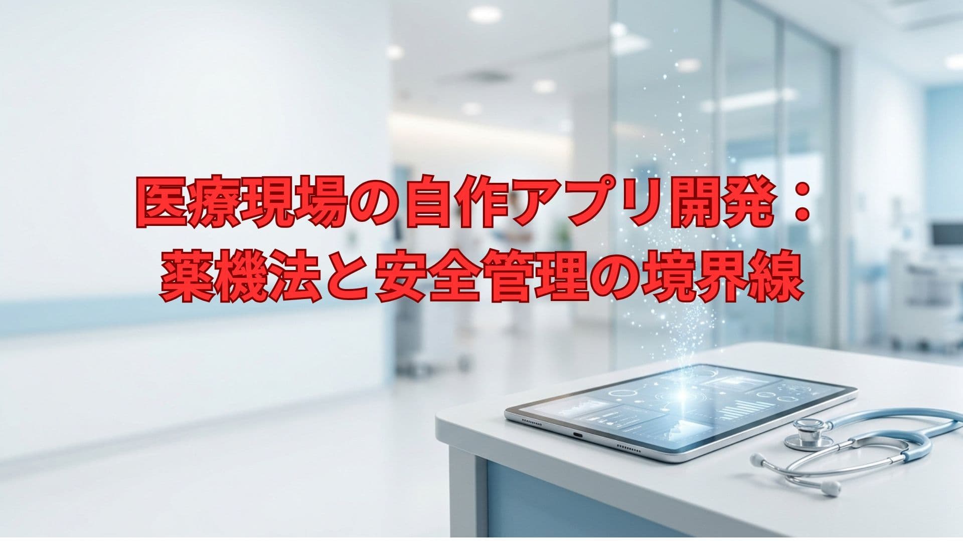 【2026年版】医療現場の自作アプリ開発:薬機法と安全管理の境界線